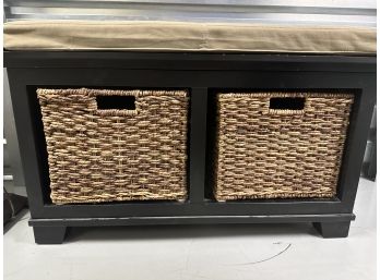 Crate & Barrel Windham Bench With Baskets
