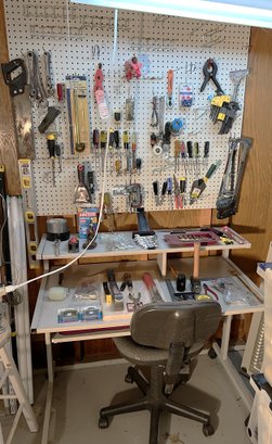 BL/ Fabulous Work Table & Assorted Tool Lot - Stanley, Craftsman, Husky & Loads More