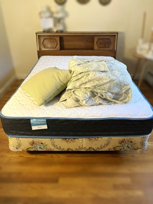 2B/ Full Size MCM Platform Bed - Complete W Box, Mattress & R. Lauren Cotton Bedding