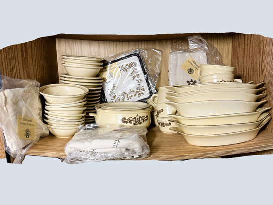 C/ Shelf - Pfaltzgraff Serving Dishes, Dinner Ware And Linens - Cream With Brown Accents