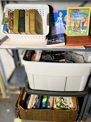 C/ 1box & 2bins - Great Variety Of Children's And Adult Books: Nancy Drew, Cinderella Etc
