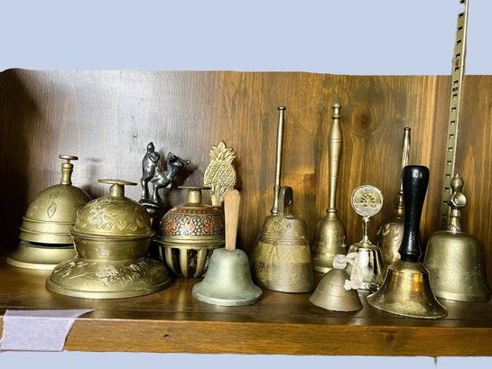 DR/ 14pcs - Unique Assorted Brass And Metal Bells - Claw Style, Bellhop Style Etc