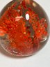 9 Gorgeous  Art Glass Assorted Paper Weights In Red & Clear