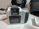 2 Cameras W Cases - Fuji Digital FinePix 3800 & Olympus Film Stylus Zoom 115