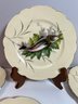 4 Vintage D&C Delinieres & Cie Limoges Fish Plates & 1 Covered Fish Box Hand Painted Germany