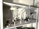BL/ 4 Assorted Chrome Metal Black All Adjustable Table Desk Lamps Lights