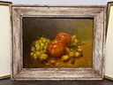 Rustic Framed Painting Fruit & Nuts By J.C. Spencer, 2 Framed Prints 1870s Godey's Fashions & Petersons Magazn