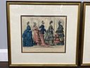 Rustic Framed Painting Fruit & Nuts By J.C. Spencer, 2 Framed Prints 1870s Godey's Fashions & Petersons Magazn
