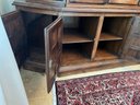 DR/ Impressive 2 Pc Wood China Cabinet W Glass Shelves, Glass Front Doors W Iron Overlay Pattern & Keys