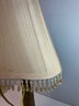 Lamp #1 - Attractive Gilt Table Lamp W Beaded Shade