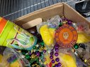 CR/A Box Of Over 500pcs - Mardi Gras Beads, Plastic Cups, Yellow Rubber Duckies Etc