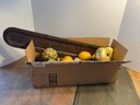 DR/ Box 25pcs - Faux Fruit Lot With Long Metal Display Tray