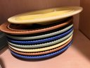 K/ Corner Cabinet W Assorted Plates, Soup Crocks, Bowls, Multi Color Divided Plates - At Home Intl, Gibson Etc