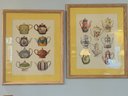 K/ 2 Framed Prints Of Colorful Tea & Coffee Pots