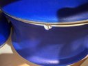 K/ 11 Pc Set Of Deep Cobalt Blue Artisan Pottery Pcs - Bowls, Cream, Sugar, Covered Cooker, Pitcher & More