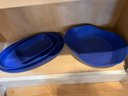 K/ 11 Pc Set Of Deep Cobalt Blue Artisan Pottery Pcs - Bowls, Cream, Sugar, Covered Cooker, Pitcher & More