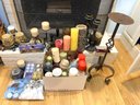 K/ BIG Assorted Candle & Candle Holder Bundle Plus Boxed German Snuffer & Trimmer