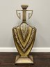 #1 Of 2 Decorative Gold Colored Urn Vase W Shield Style Design By Artmax