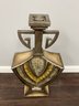 #2 Of 2 Decorative Gold Colored Urn Vase W Shield Style Design By Artmax