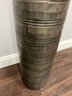 Decorative Crate & Barrel 'Declan' Silver Grey Textured Cylinder 28' Floor Vase