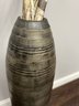 Decorative Crate & Barrel 'Declan' Silver Grey Textured Cylinder 28' Floor Vase