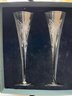 FR/ 2 New In Box Irish Crystal Champagne Flute Glass Sets - Cashs & Waterford