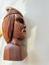 FR/ 2 Unique Pcs - Northern Thai House Replica Of Bamboo & Teak And Carved Wood Tribal Head