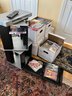 FR/ Sony CD/DVD Player W Remote, 5 Boxes & 1 Carry Case Asstd DVD CD & Few VHS, 2 Spin CD Cube Holders