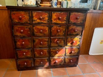 K/ Pottery Barn Andover Cabinet Storage Console Cabinet 2 Doors W 3 Interior Shelves & 4 Small Drawers