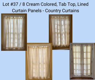 LR/ 8pcs - Pretty Tab Top Muslin Curtain Panels In Cream - Country Curtains