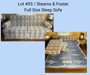 LR/ 2 Cushion Full Size Fabric Sleep Sofa - Stearns And Foster