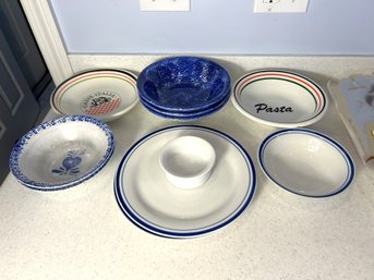 K/ 11pcs - Assorted Ceramic Bowls And Plates - Many Made In Italy
