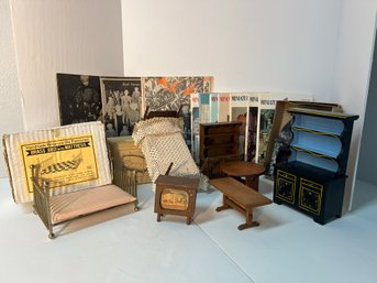 AN/CR171 Box 50plus Pcs - Vintage Handmade And Branded Doll House Furniture: Hackman, Toncoss Etc