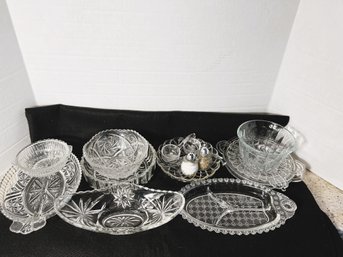 FR/ 15pcs - Mixed Glass Serving Pieces - Small Dishes, Bowls Etc