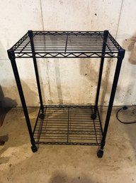 C/ Black Rolling Wire Shelf, Rack, Cart