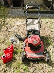 Y/ 5 Pc - Toro 22' Rear Drive Lawnmower W Bagger, 2 X 1 Gallon Gas Cans & Accessories