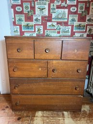 3U/ Vintage Wood 7 Drawer Simple Design Bureau