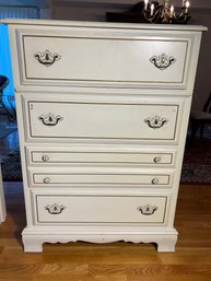 L/ Tall 4 Drawer Creamy White Dresser By Basset Furniture