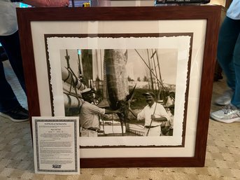 FR/ Large Framed Giclee Ltd Edition #5/50 W COA 'papa & Josie' Key West FL Ernest Hemingway W Capt Russell