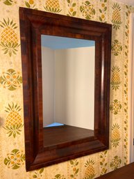 2U/ Beautiful Vintage Wood Veneer Framed Wall Mirror