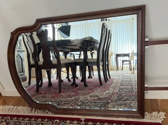 DR/ 1997 Beautiful Solid Cherry Beveled Mirror For Dresser Or Wall By Crescent Mfg. Co.