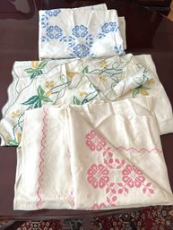L/ Bag 3pcs - Vintage Beautiful Cross Stitch Table Cloths