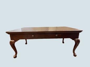 RER/CR16 - Queen Ann Reproduction Rectangular Coffee Table With Center Drawer