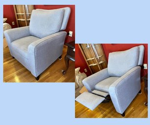 LR/ Very Pretty Contemporary Greyish-Blue Fabric Arm Chair Recliner