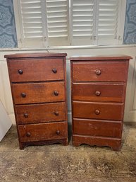 1U/ 2pcs - Smaller Size Antique/Vintage 4 Drawer Wood Chests