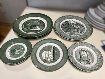 K/ 12 Pieces - Vintage Old Curiosity Shop And Colonial Homestead By Royal Dish Sets