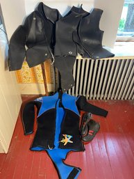 WD/ 6pcs  Wetsuit Top, Vest, Jacket, Size 9 Aquata Shoes And Starfish Ornament