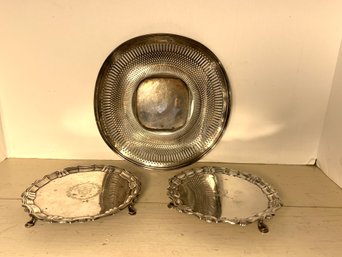 LR/ 3pcs - Vintage Sterling Plates