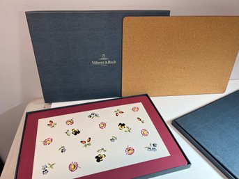 2 Boxes Of Villeroy & Boch 'petite Fleur' Corkboard Placemats