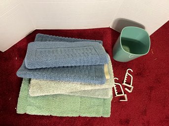 C/ Bath Room Items: Area Rugs, Waste Basket, Over Door Hooks